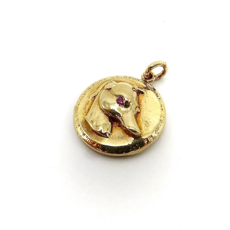 Pendentif-Charm d'inspiration victorienne or et rubis sold by 58 Facettes