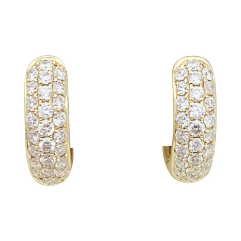 Créoles or jaune et diamants. sold by 58 Facettes
