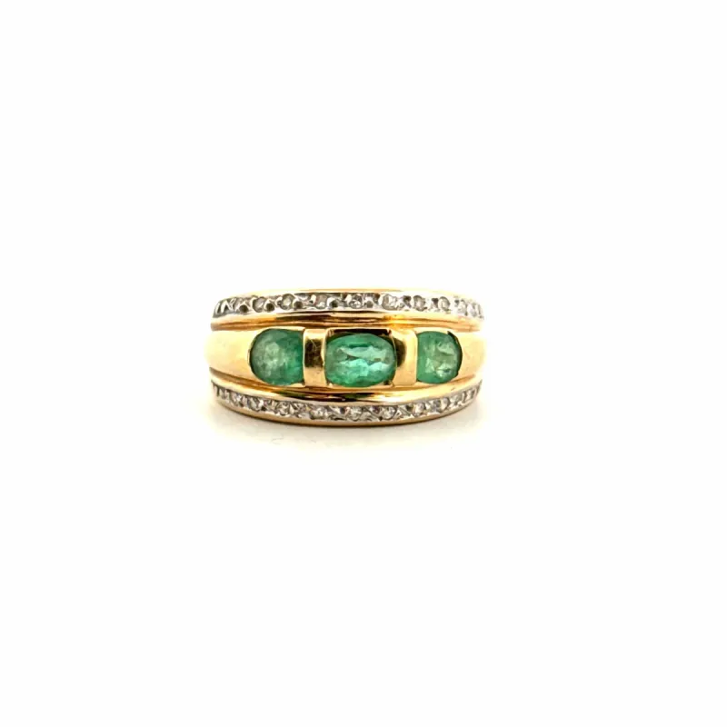 Bague Or Jaune Émeraudes & Diamants sold by 58 Facettes