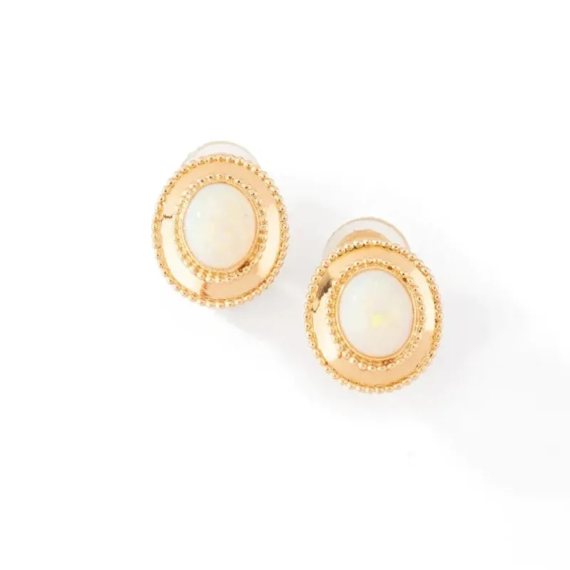 Boucles d'oreilles Or jaune Opales d'Australie. sold by 58 Facettes