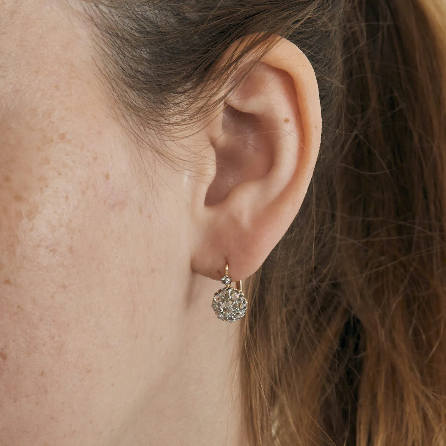 Boucles d'oreilles or jaune et gris diamants sold by 58 Facettes product image thumbnail 2