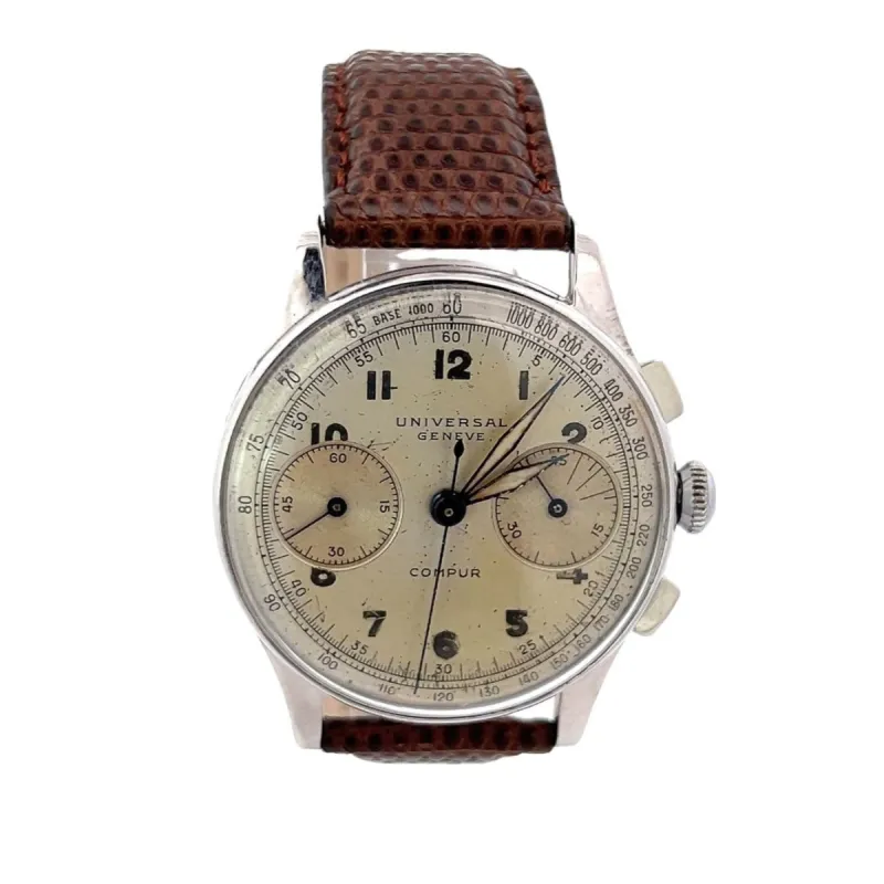 Montre Universal Genève chrono 1950 sold by 58 Facettes
