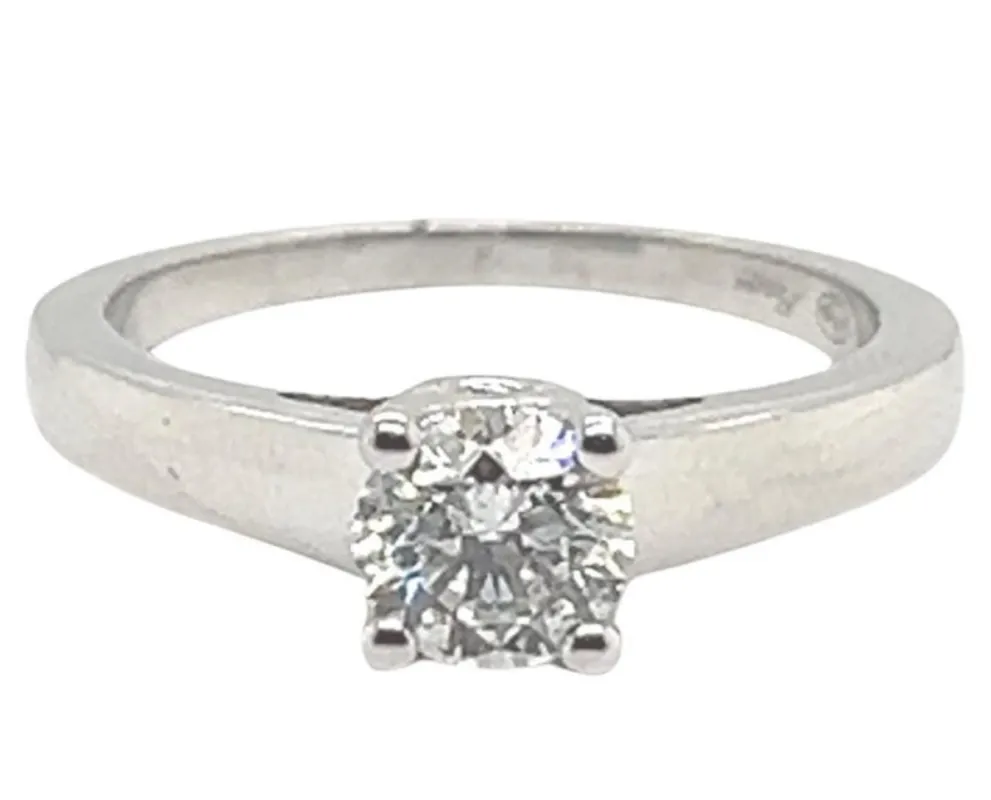 Bague solitaire en or blanc avec diamant de 0,750 carat sold by 58 Facettes