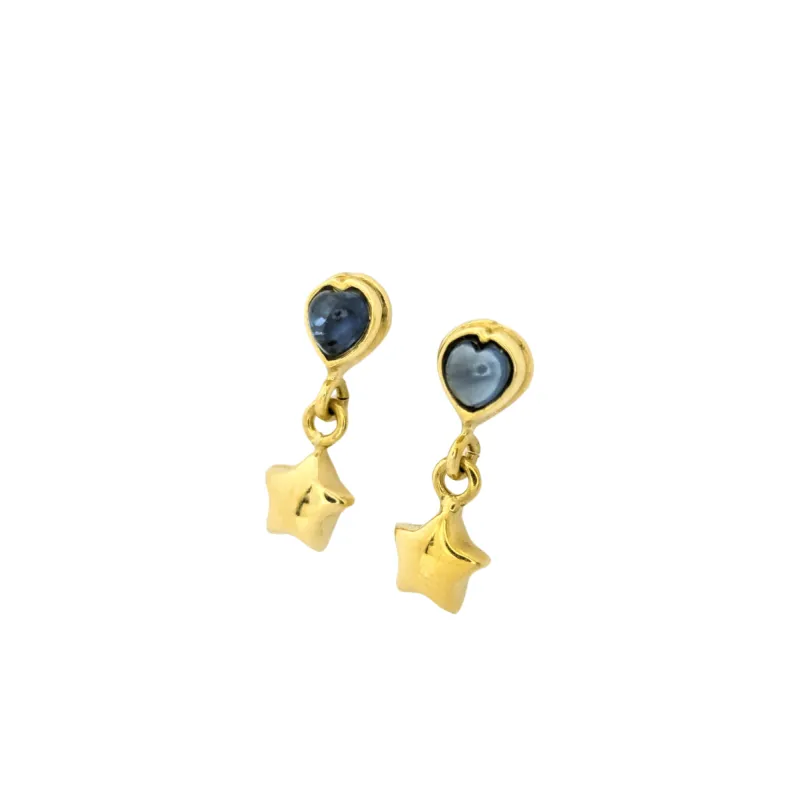 Boucles d'oreilles Etoiles or jaune et saphirs sold by 58 Facettes
