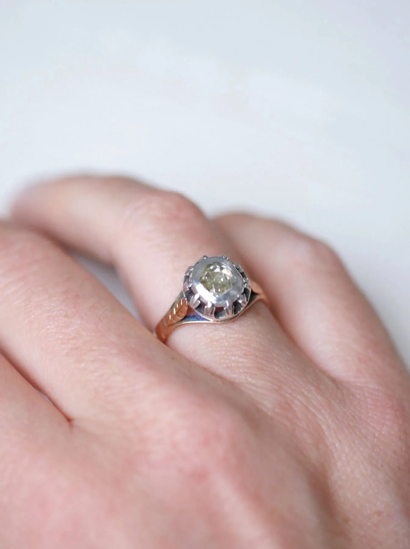 Bague ancienne solitaire diamant taille rose 0,60 Ct sold by 58 Facettes product image thumbnail 3