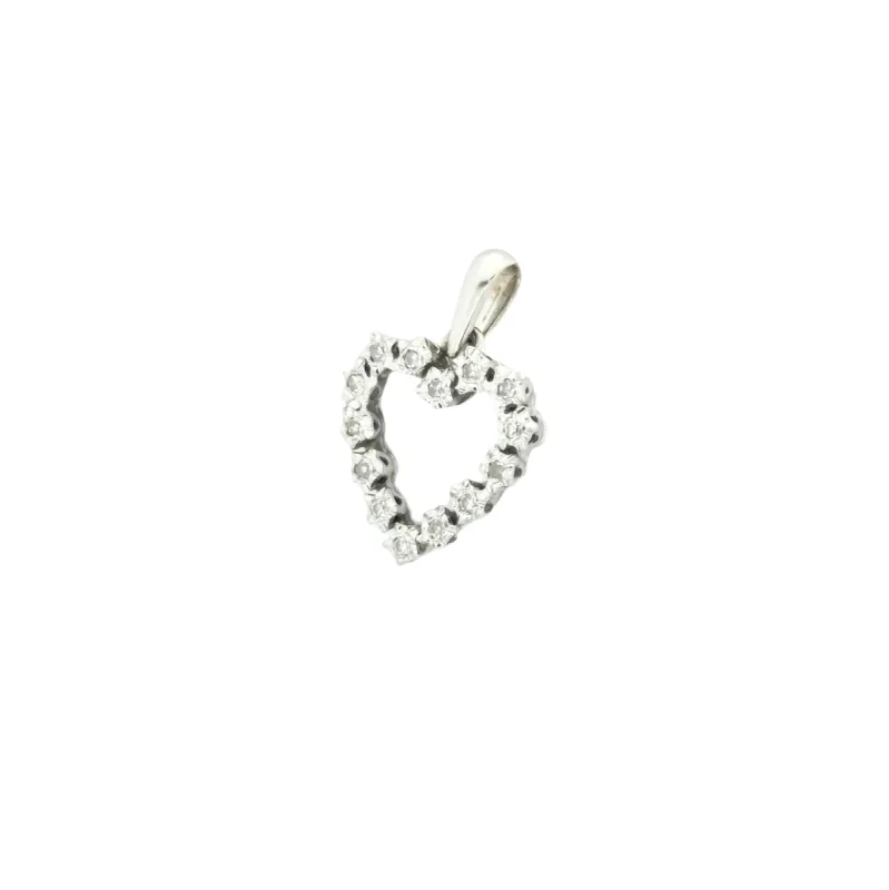 Pendentif cœur en or blanc et diamants sold by 58 Facettes