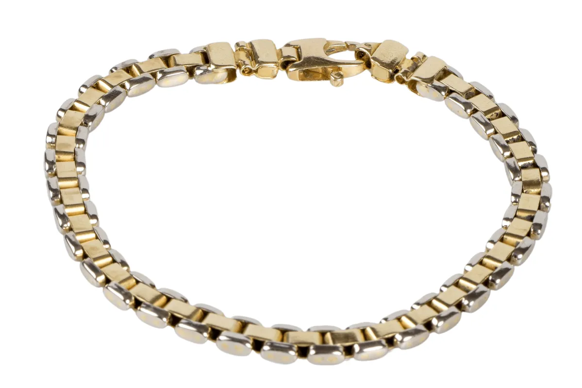 Bracelet en maille souple or bicolore sold by 58 Facettes