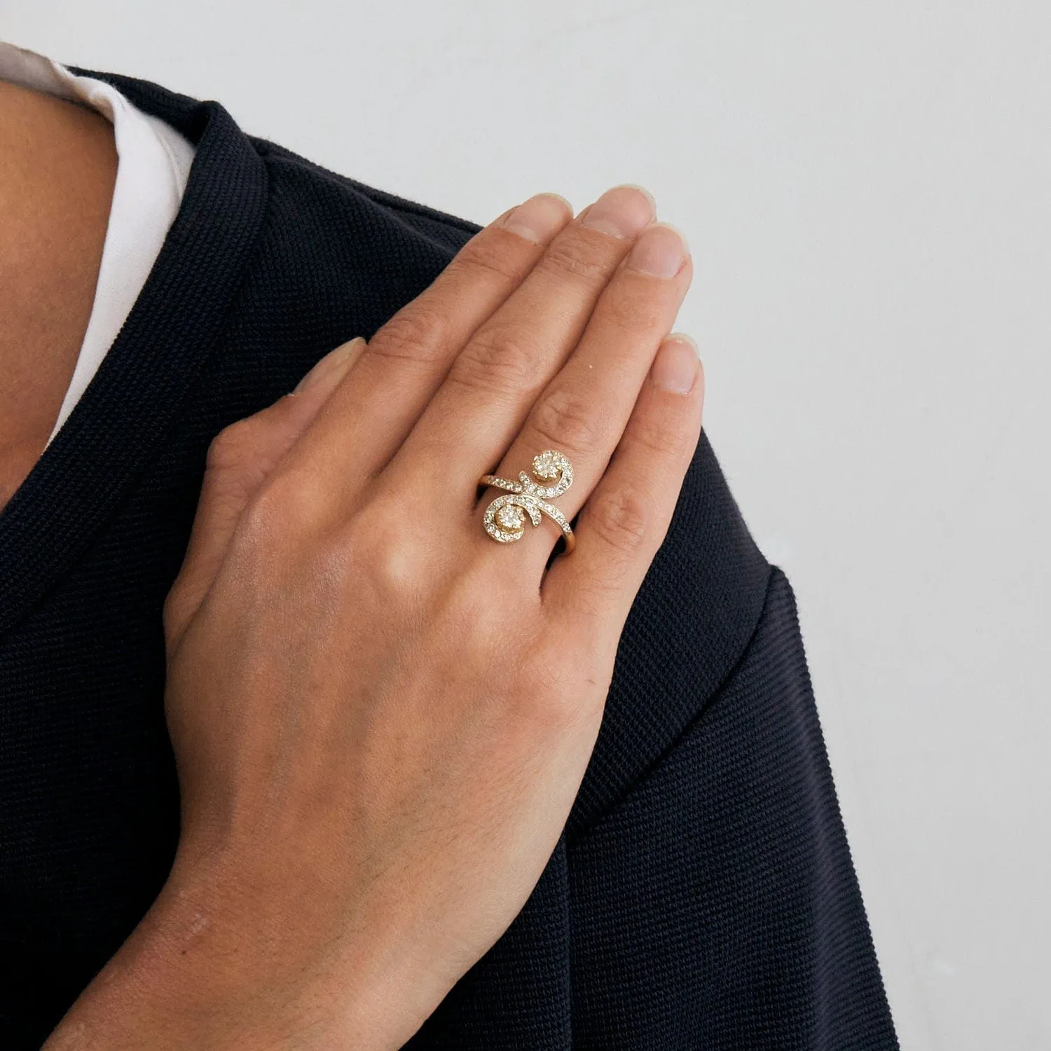 Bague Toi et Moi or jaune sertis de diamants sold by 58 Facettes product image thumbnail 2