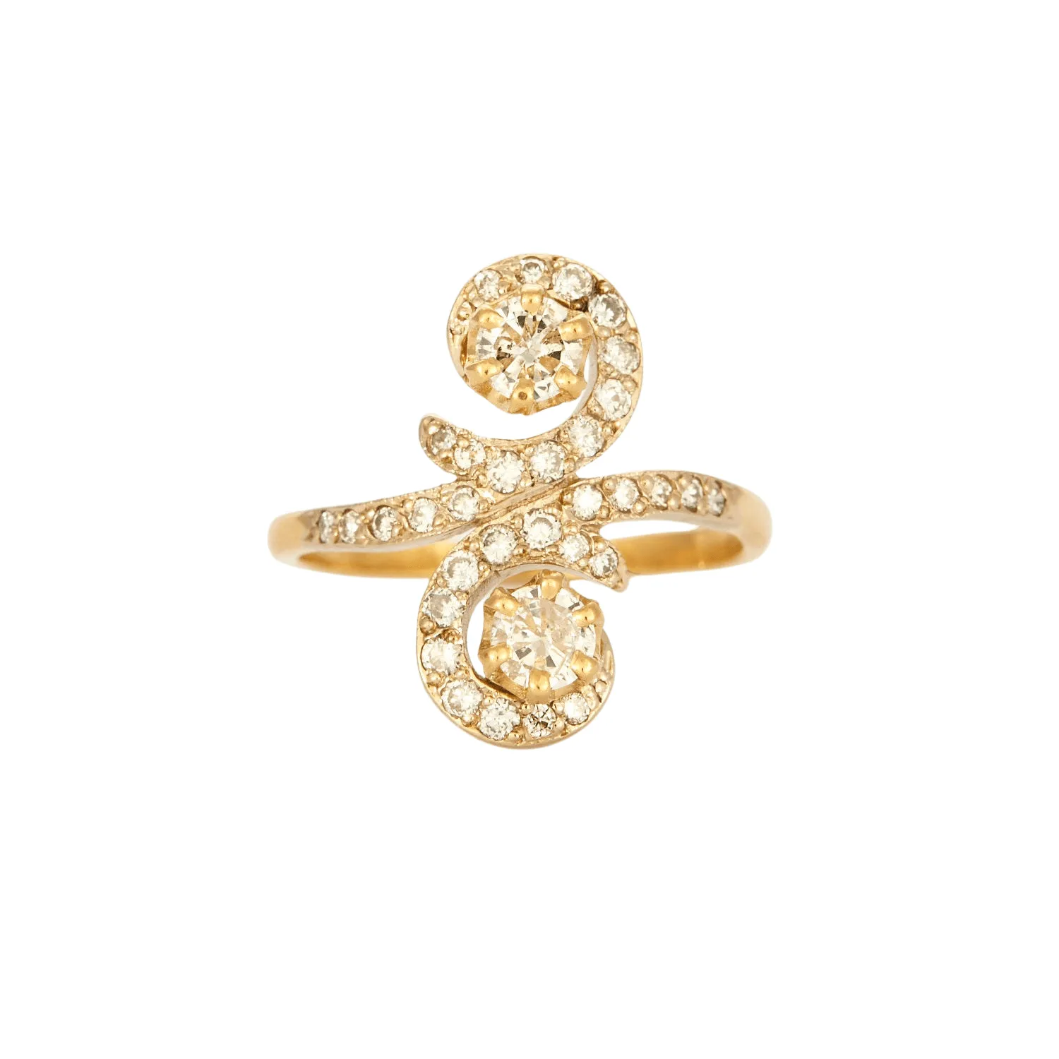 Bague Toi et Moi or jaune sertis de diamants sold by 58 Facettes