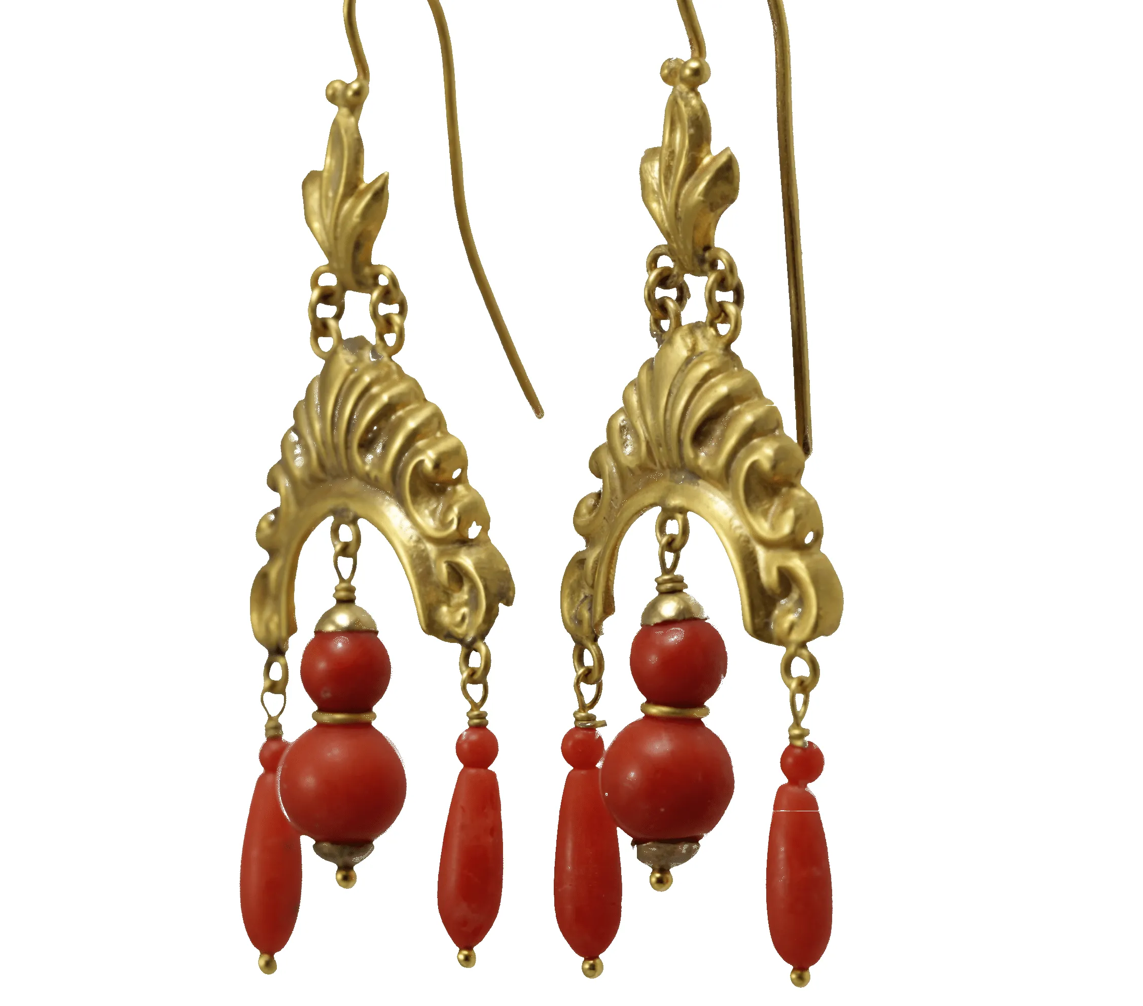 Boucles d'oreilles anciennes en or corail sold by 58 Facettes product image thumbnail 5
