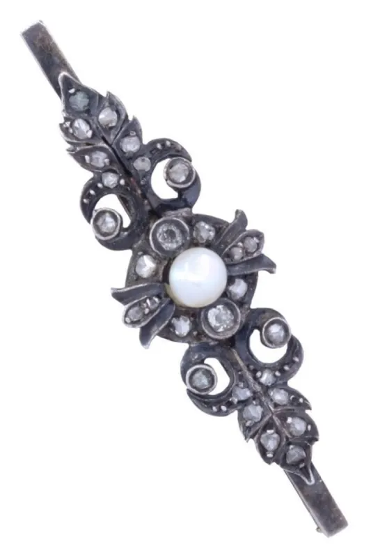 BROCHE ART-NOUVEAU PERLE ET DIAMANTS sold by 58 Facettes