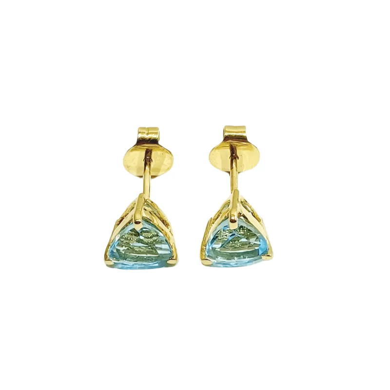 Paire de boucles d'oreilles or et topaze bleue sold by 58 Facettes