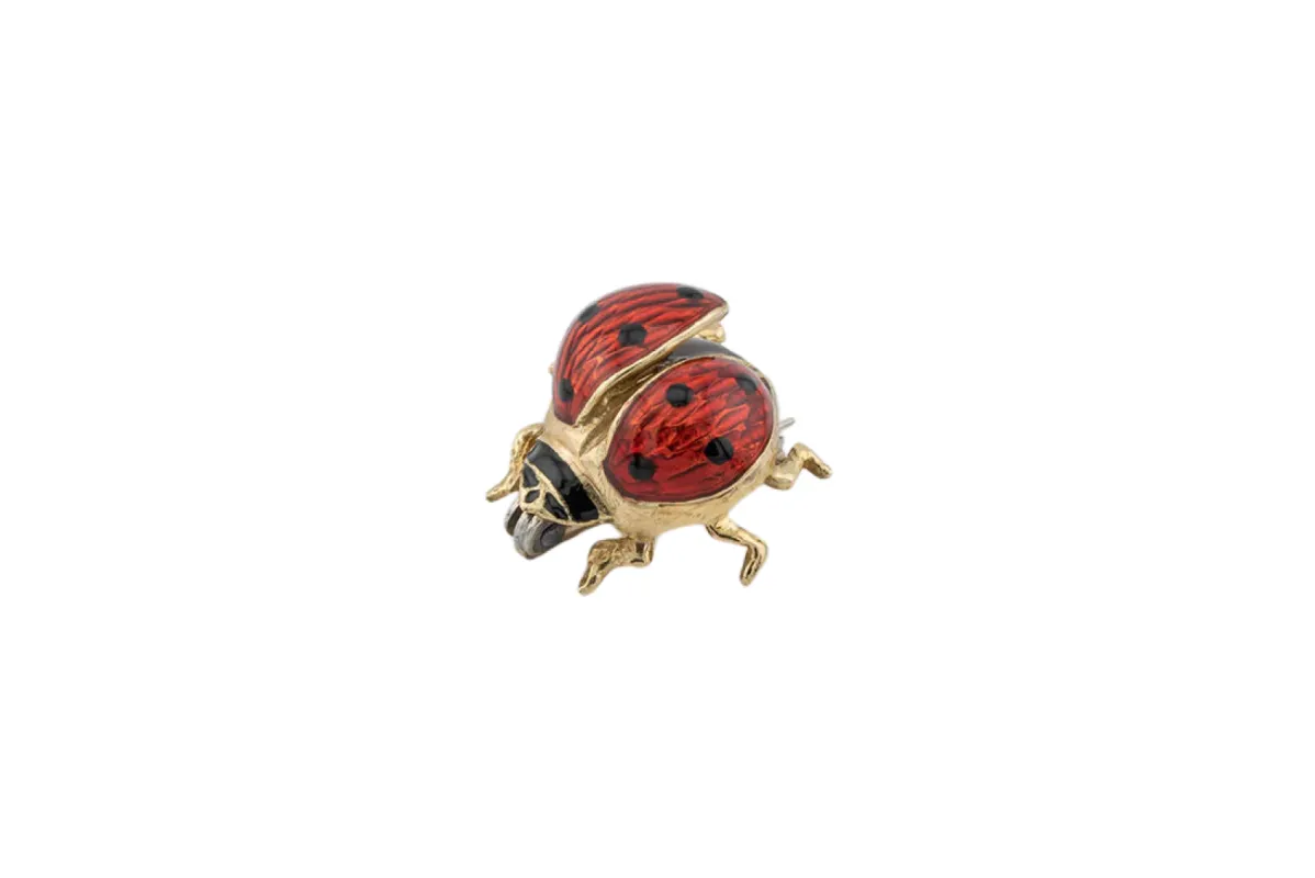 Broche coccinelle en or jaune émaillé sold by 58 Facettes