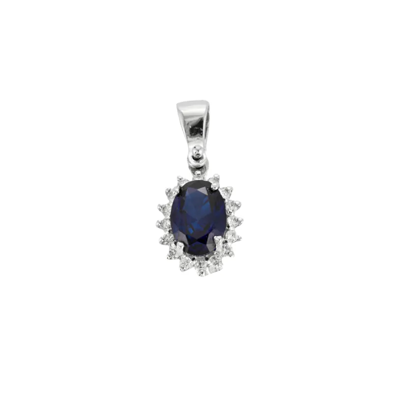 Pendentif en or gris saphir et diamants sold by 58 Facettes