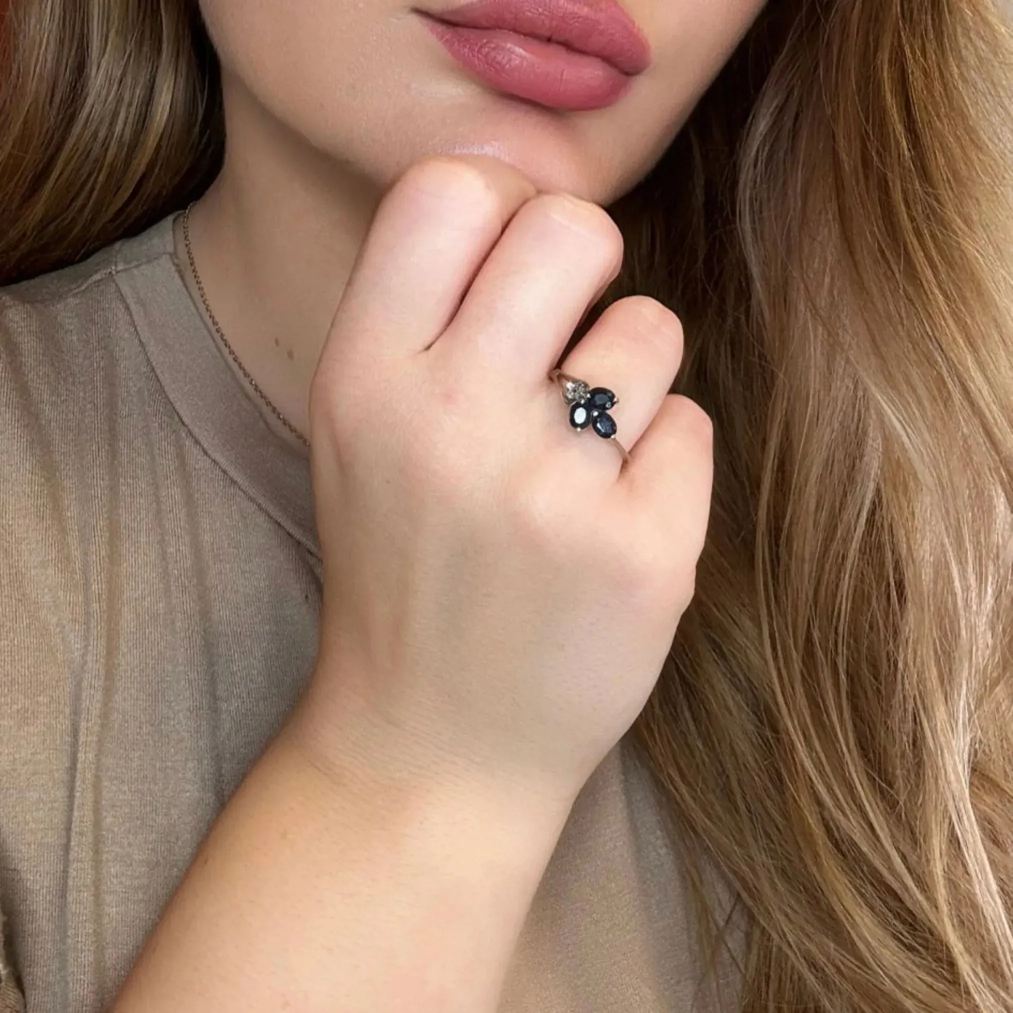 Bague Trilogie Or Blanc Topaze & Diamants sold by 58 Facettes product image thumbnail 2