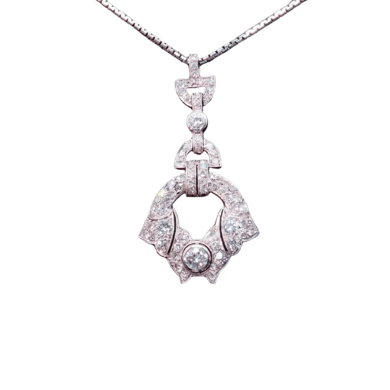 Collier Art Déco Platine Or blanc Diamants sold by 58 Facettes