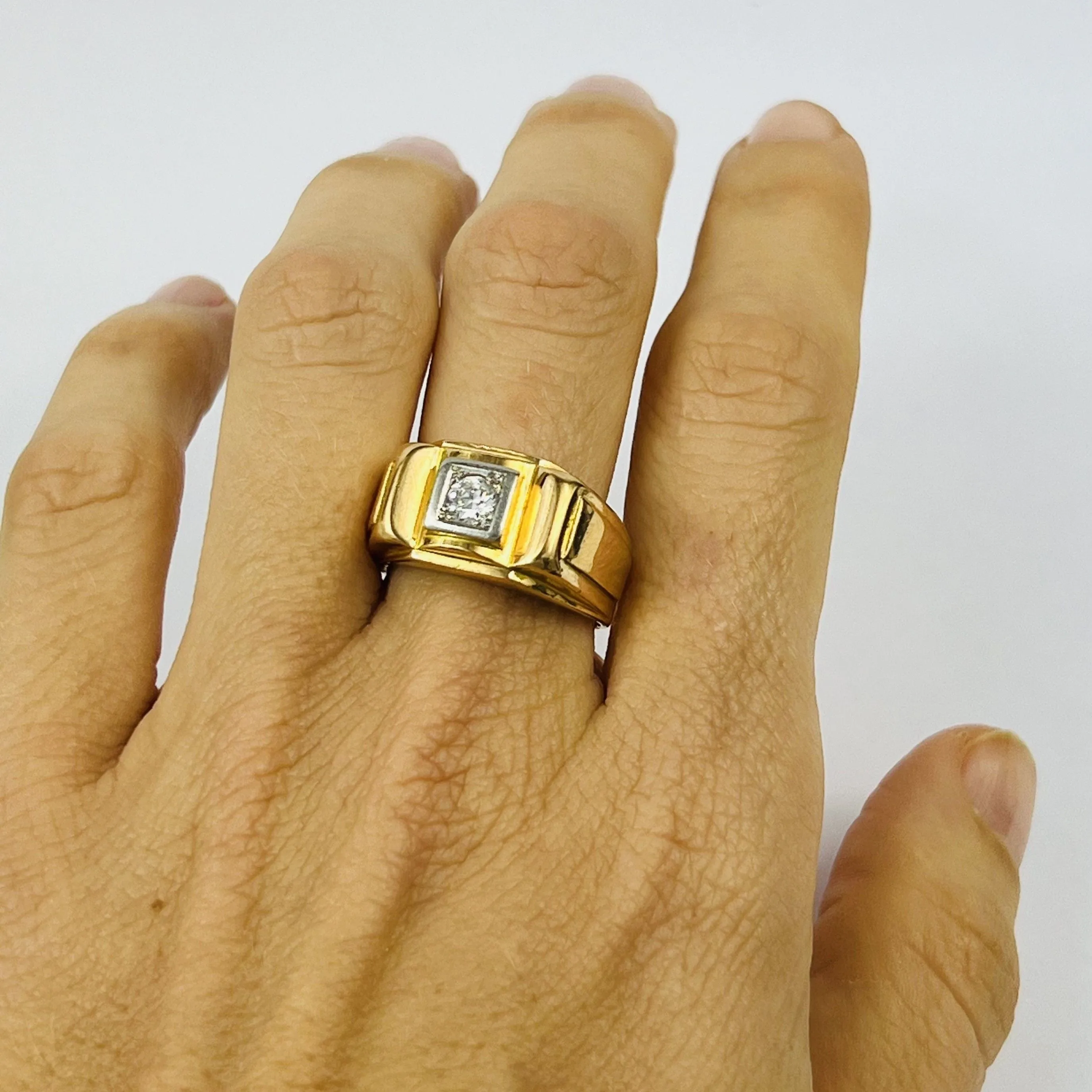 Chevalière or et platine avec diamant sold by 58 Facettes product image thumbnail 5