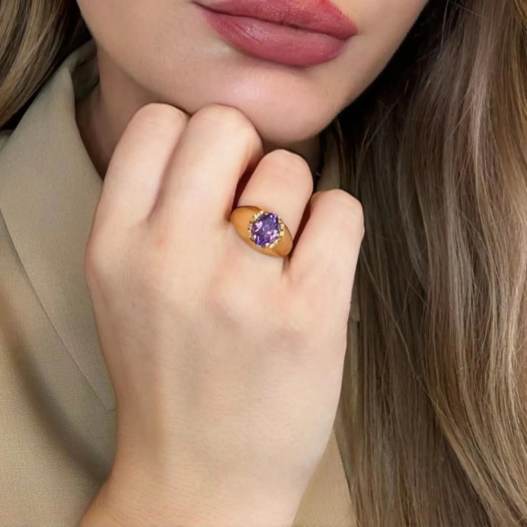 Chevalière or jaune et saphir sold by 58 Facettes product image thumbnail 2