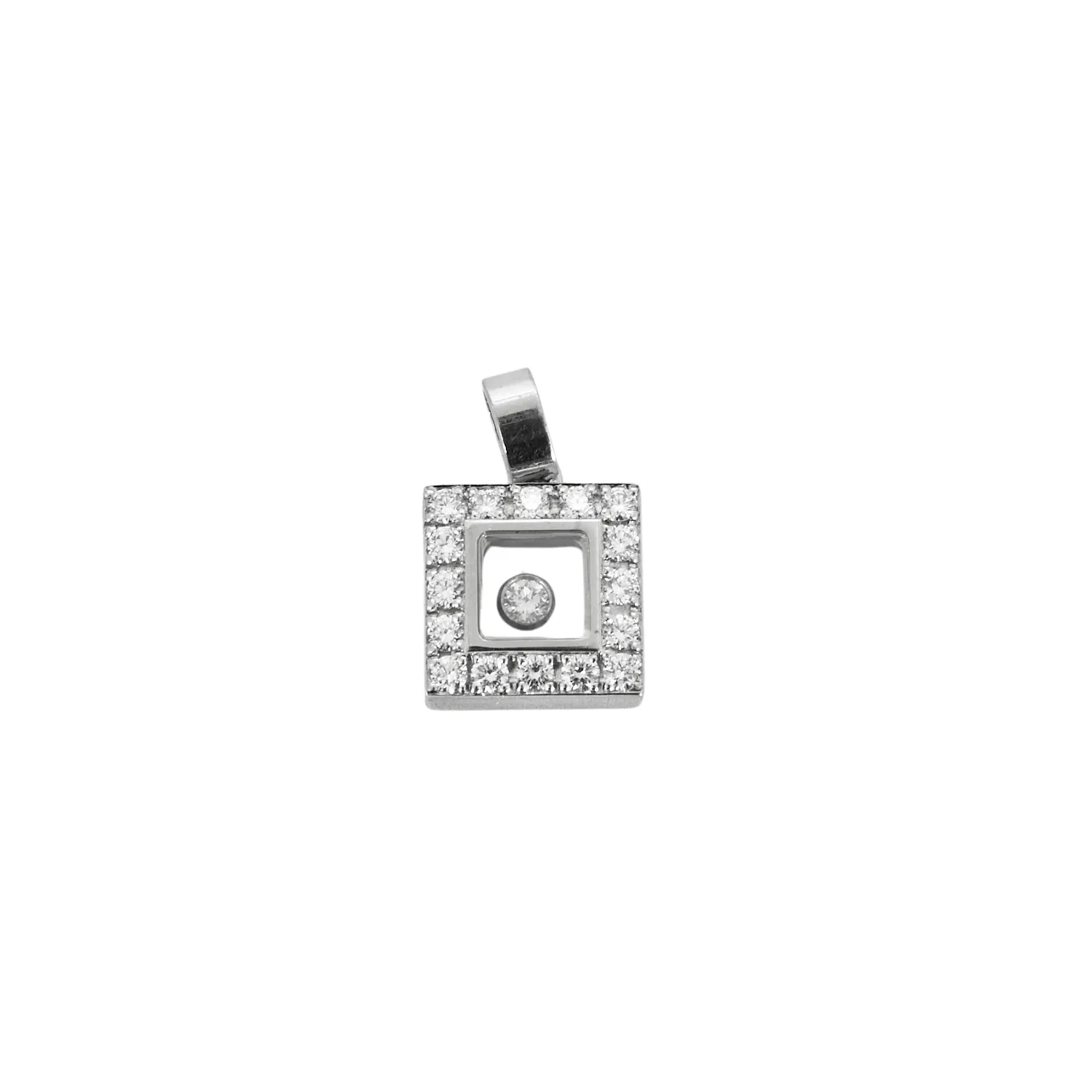 Chopard Happy Diamonds- Pendentif en or gris et diamants sold by 58 Facettes