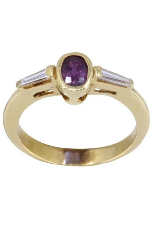 BAGUE MODERNE DIAMANTS ET RUBIS sold by 58 Facettes