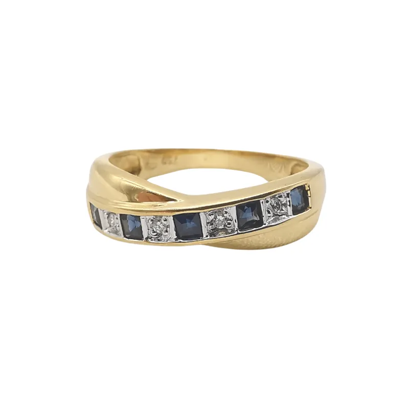 Bague Or jaune Diamants et Saphirs sold by 58 Facettes