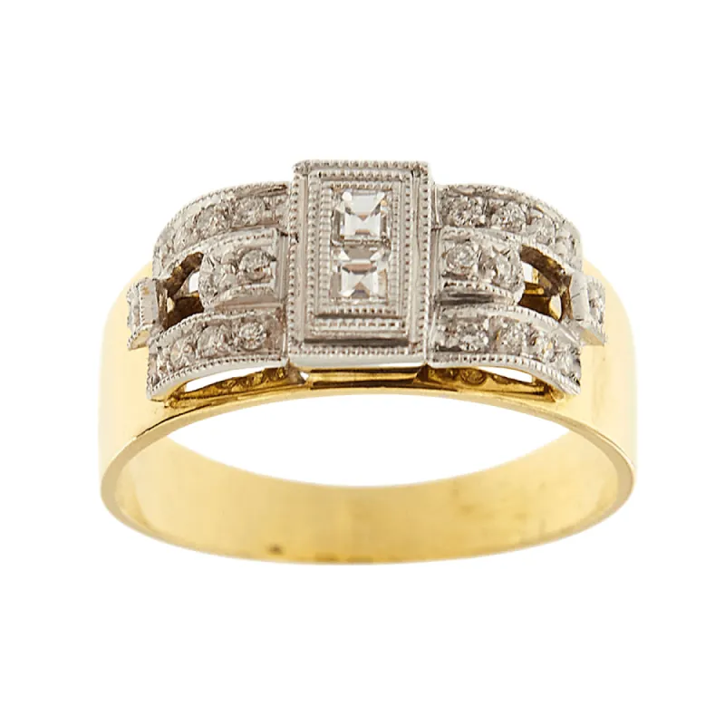 Bague deux ors et diamants sold by 58 Facettes