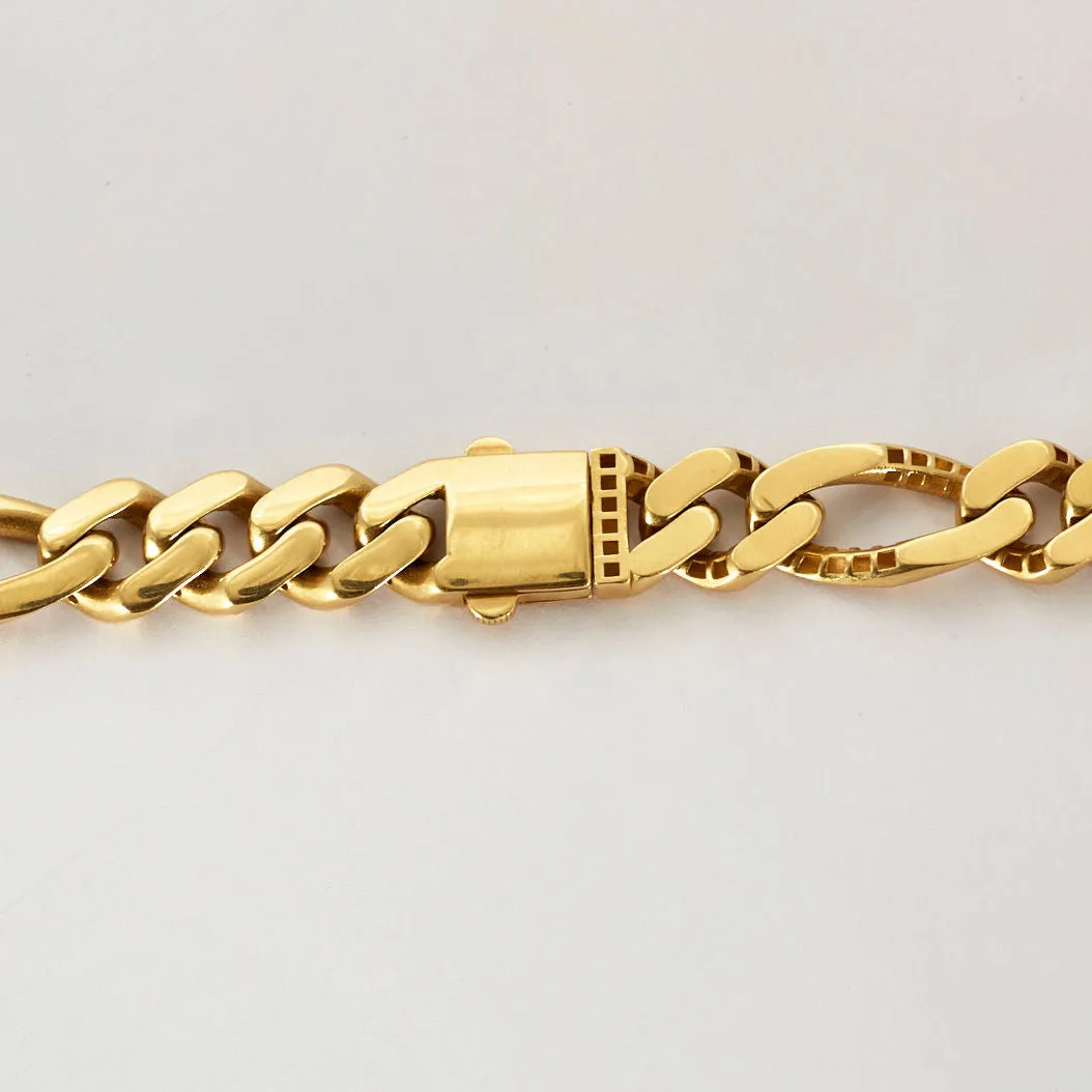 Collier or jaune maille gourmette alternée 3+1 sold by 58 Facettes product image thumbnail 5