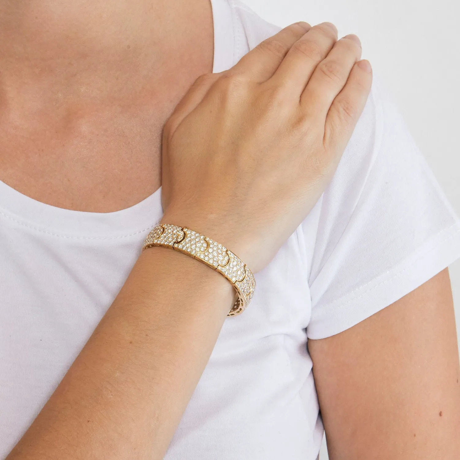 CARTIER - Bracelet Arcadie or jaune et diamants sold by 58 Facettes product image thumbnail 2