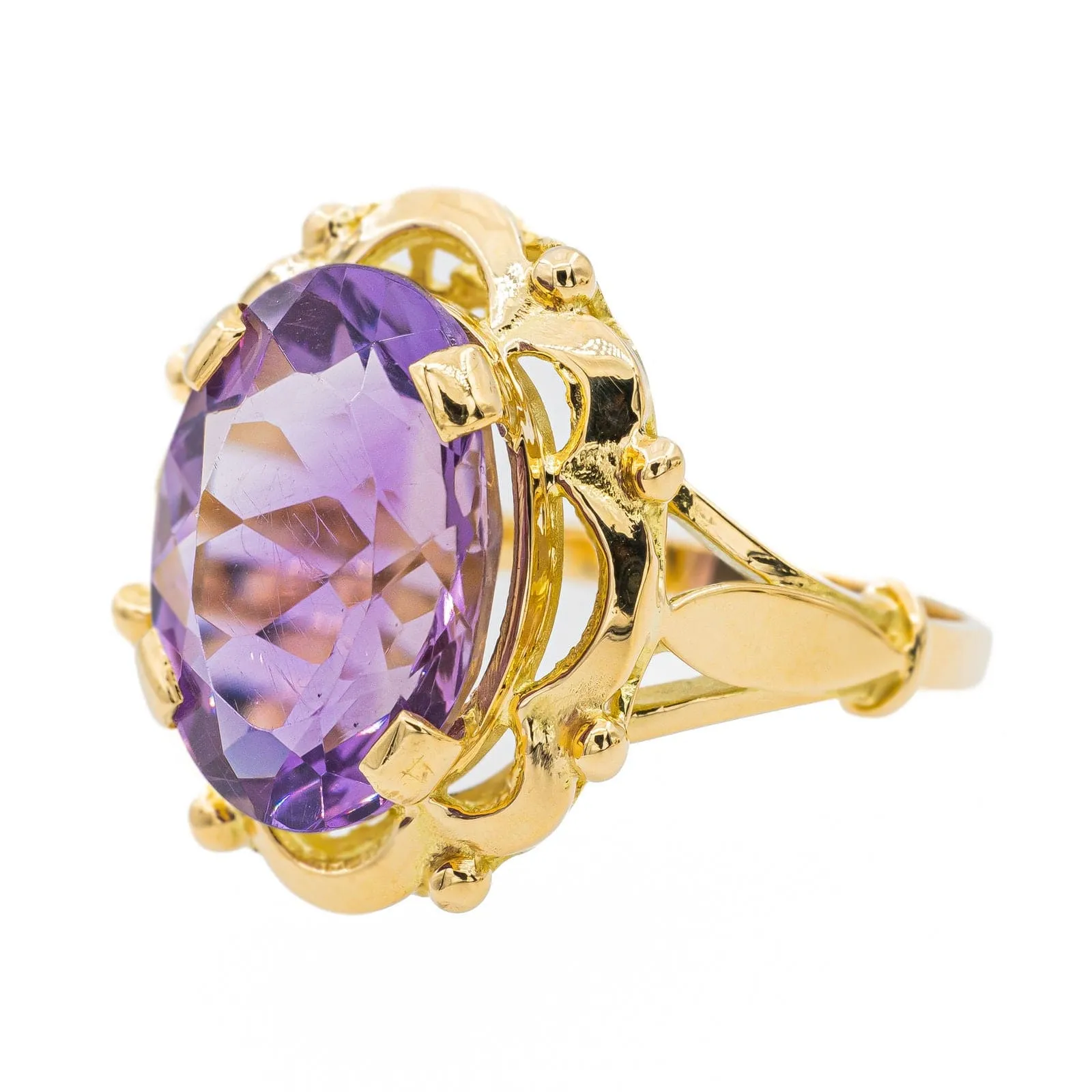 Bague Cocktail Or jaune Améthyste sold by 58 Facettes product image thumbnail 3