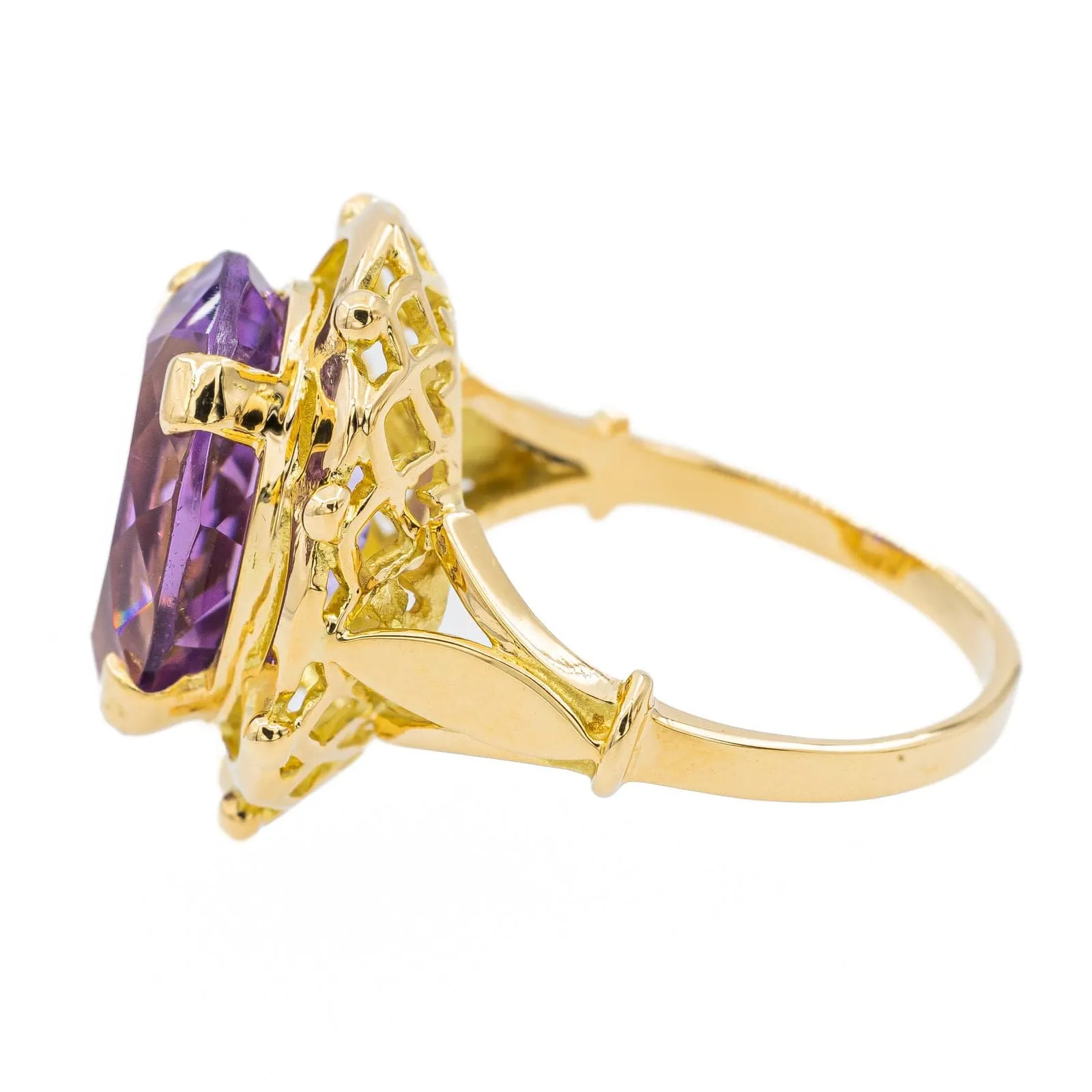 Bague Cocktail Or jaune Améthyste sold by 58 Facettes product image thumbnail 4