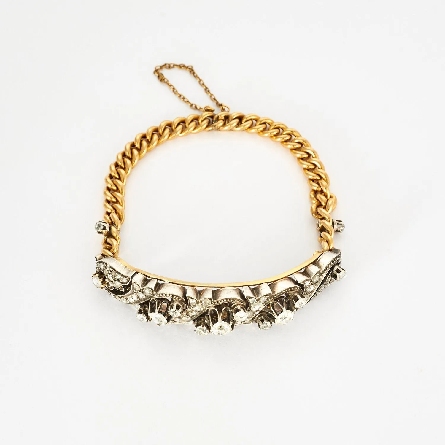 Bracelet en or jaune maille gourmette diamants sold by 58 Facettes product image thumbnail 5
