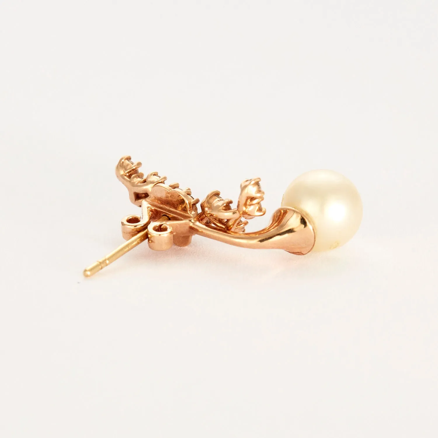 Boucles d'oreilles or rose diamants perles sold by 58 Facettes product image thumbnail 3