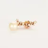 Boucles d'oreilles or rose diamants perles sold by 58 Facettes