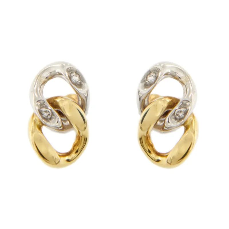 Deux boucles d'oreilles en or et diamants sold by 58 Facettes