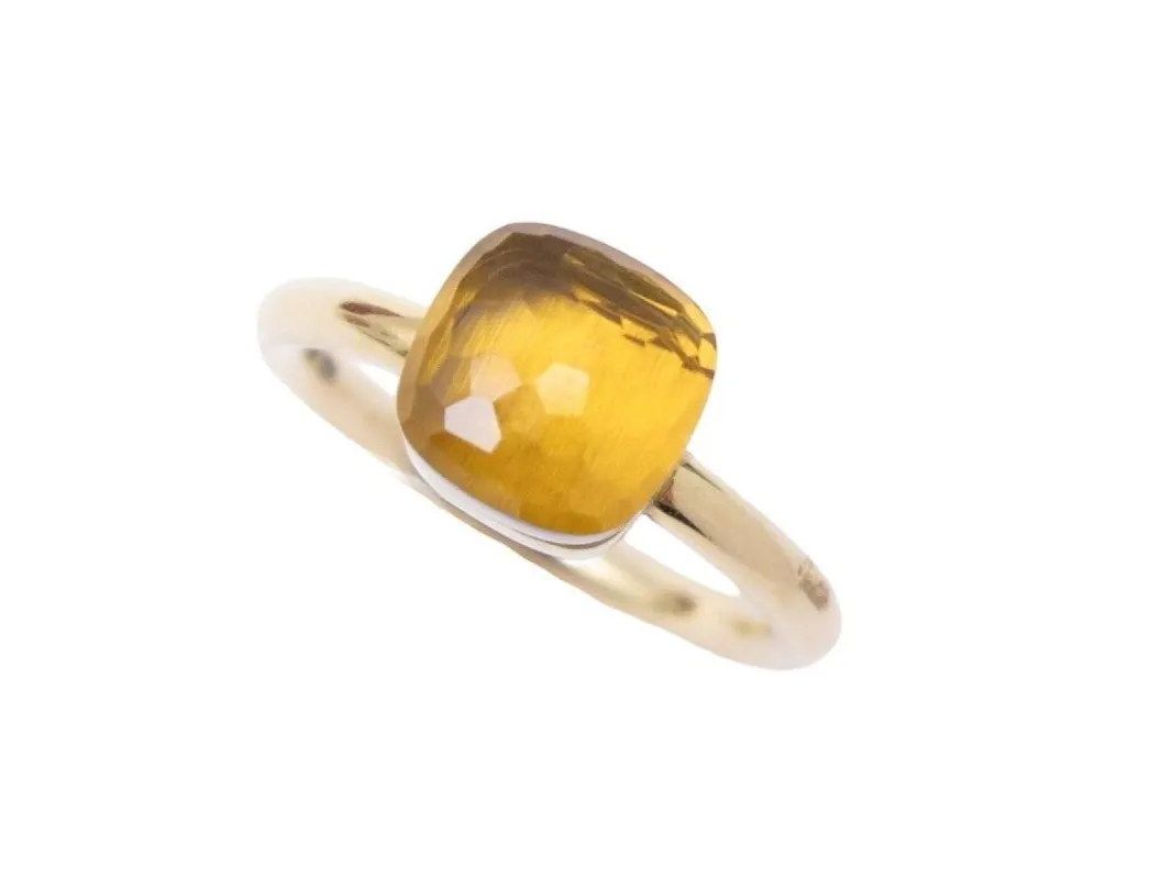 bague POMELLATO nudo classic quartz citron en or rose sold by 58 Facettes