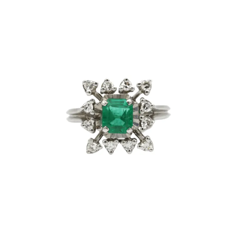 Bague or, émeraude, diamants sold by 58 Facettes