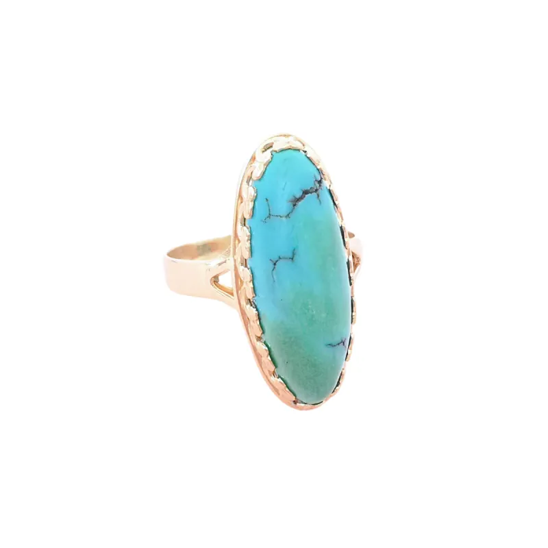 Bague Marquise cabochon de turquoise made by 58 Facettes