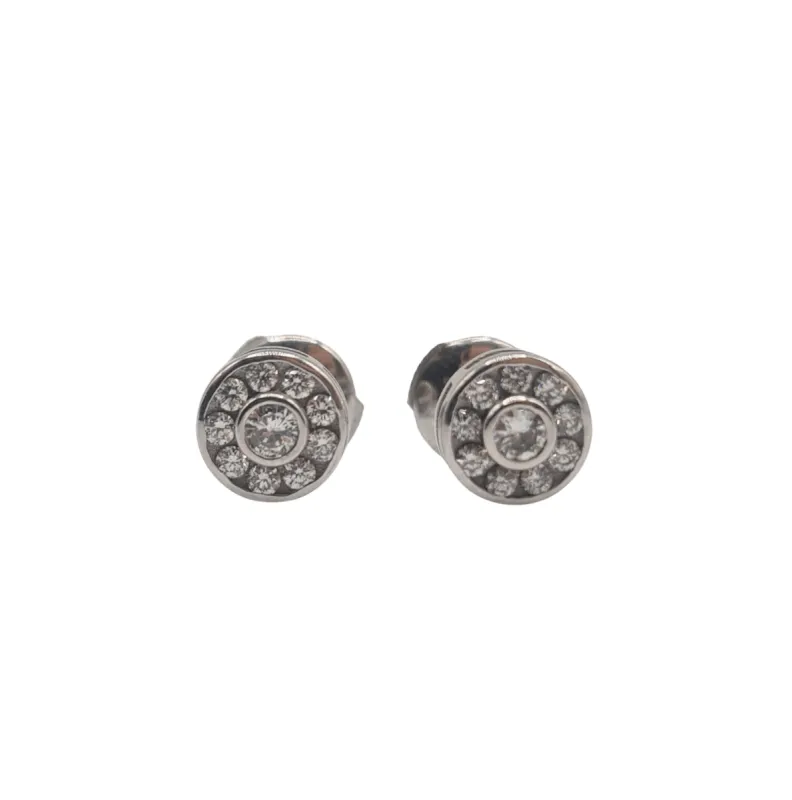Boucles d'oreilles or blanc diamants sold by 58 Facettes