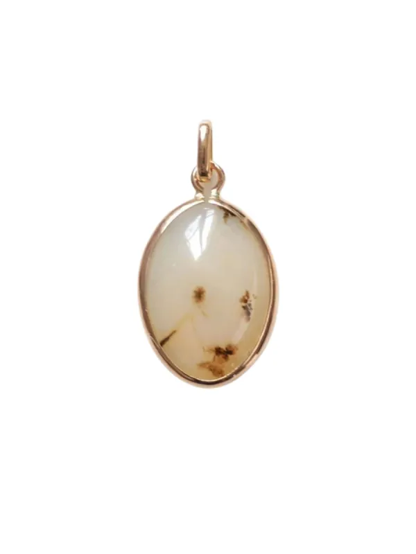 Pendentif vintage or rose et agate dendritique sold by 58 Facettes
