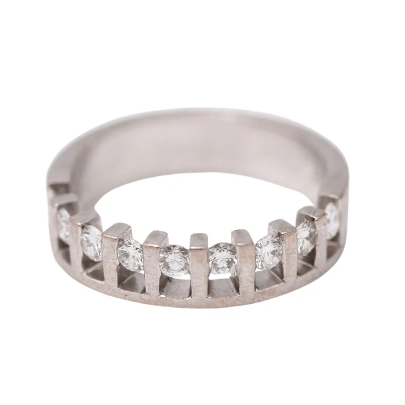 Demi-alliance ajourée Or blanc Diamants sold by 58 Facettes