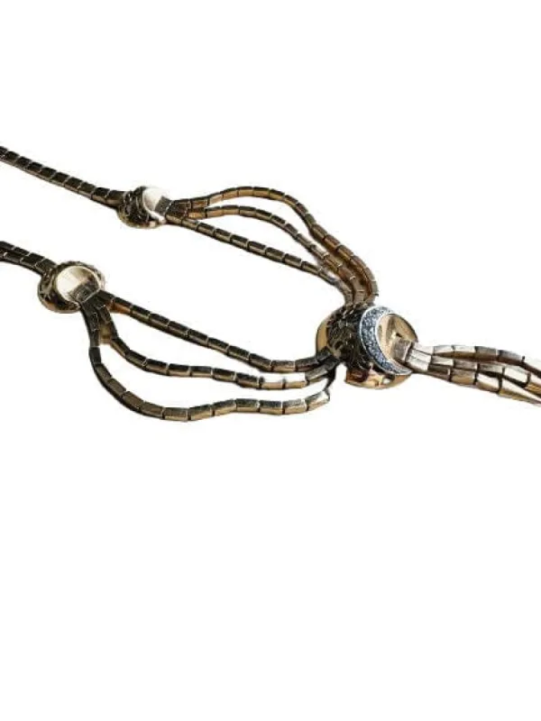 Collier or jaune, platine et diamants sold by 58 Facettes