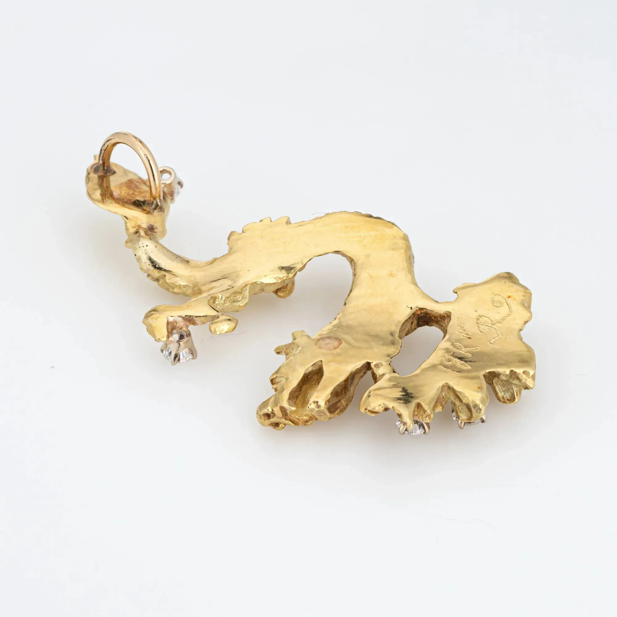 Pendentif dragon vintage or jaune et diamant sold by 58 Facettes product image thumbnail 3