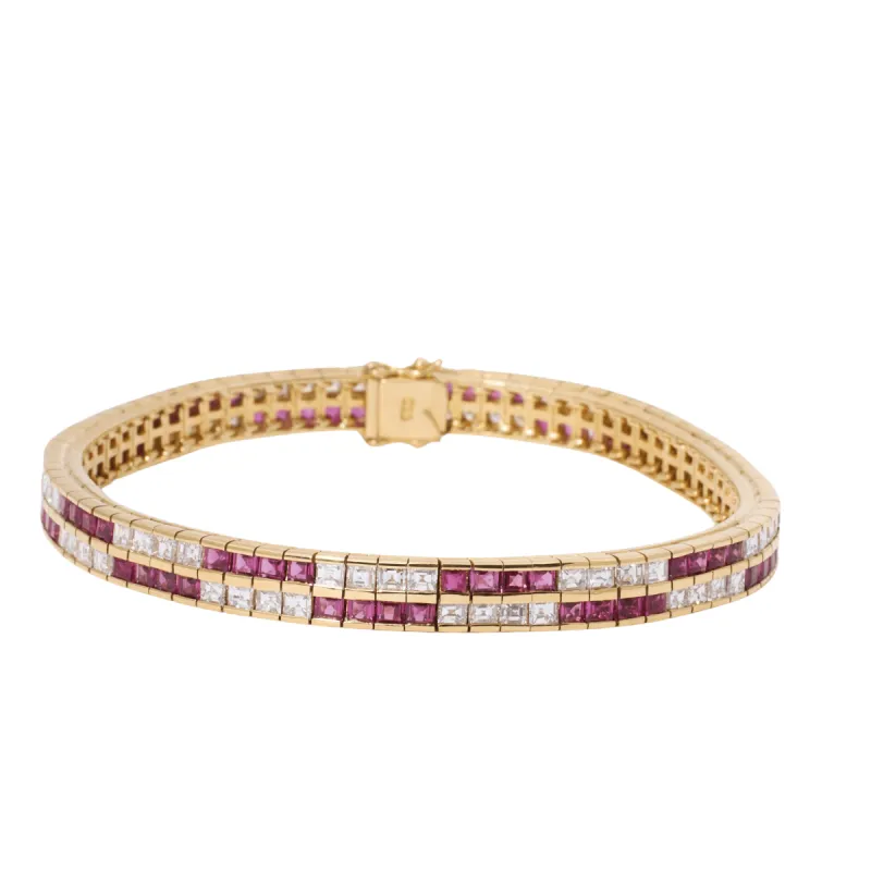 Bracelet rubis et diamants sold by 58 Facettes