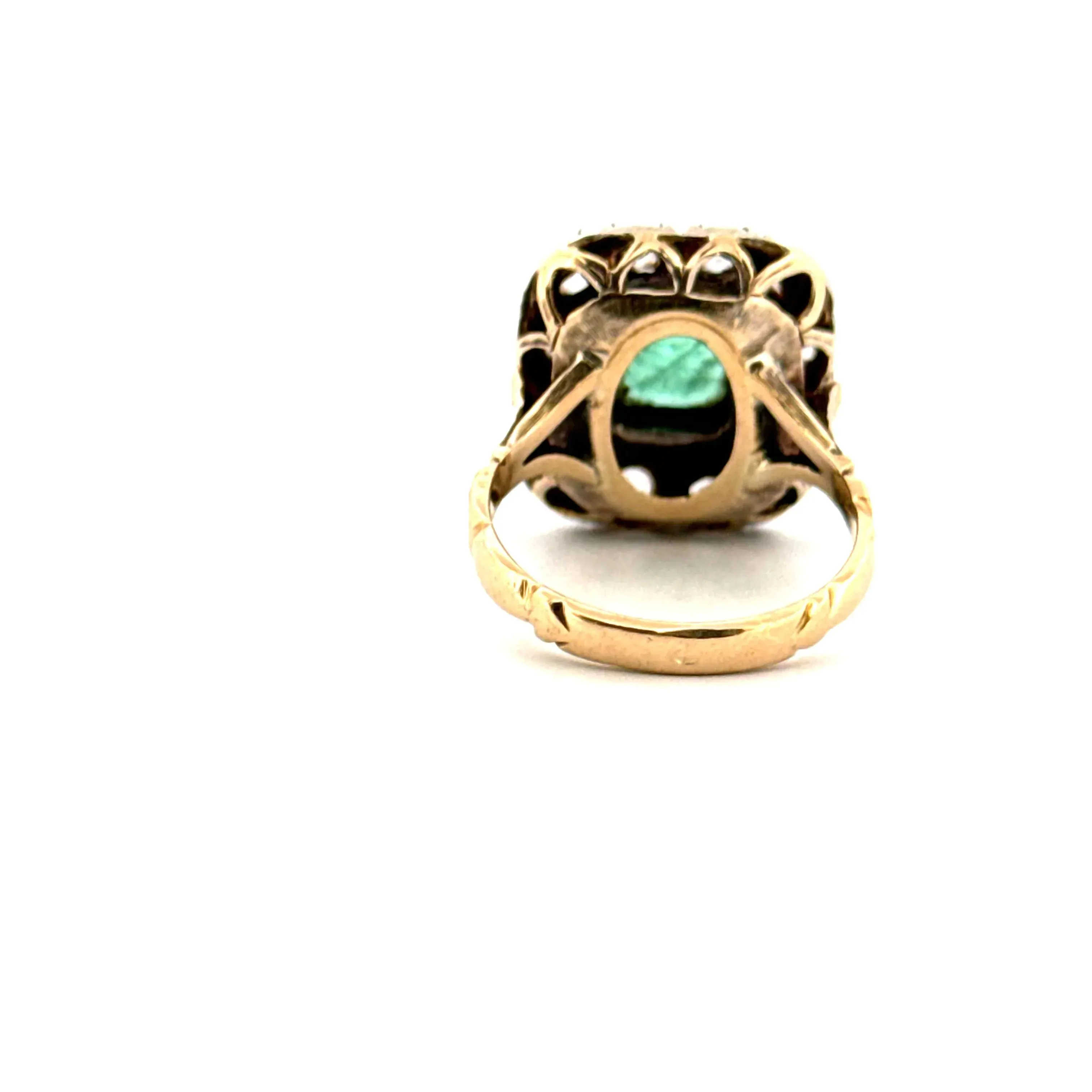 Bague Ancienne Or jaune Émeraude Diamants sold by 58 Facettes product image thumbnail 5