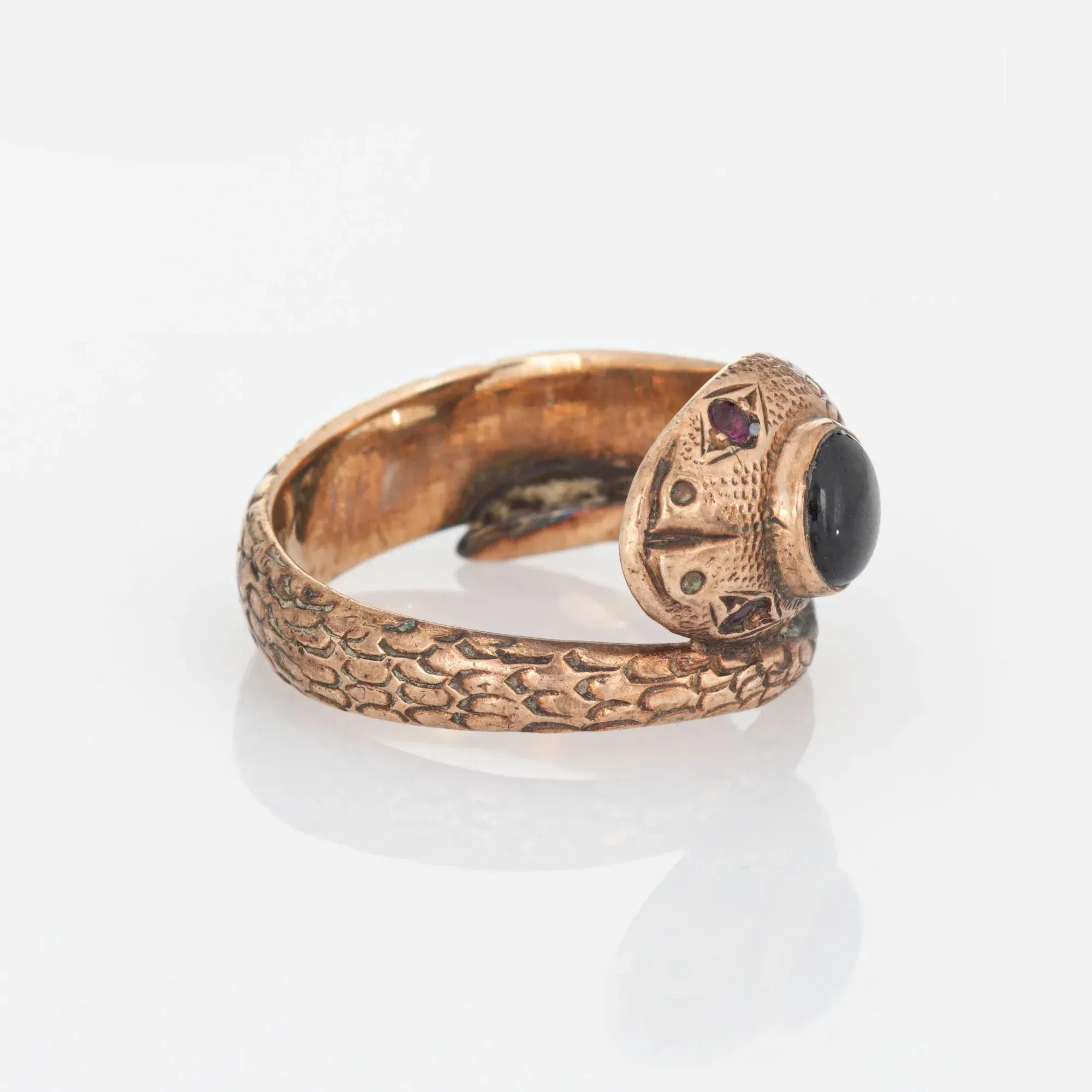 Bague serpent Or rose Rubis Saphir étoilé noir sold by 58 Facettes product image thumbnail 4