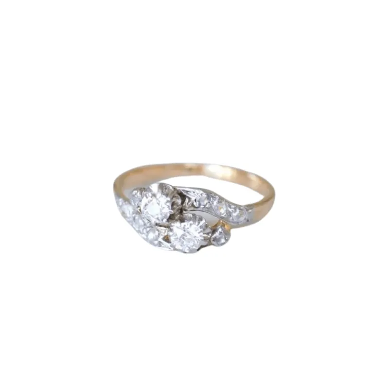 Bague Toi et Moi diamants sold by 58 Facettes