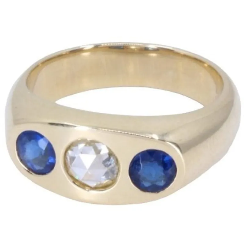 Bague jonc Or jaune Diamant Verre sold by 58 Facettes