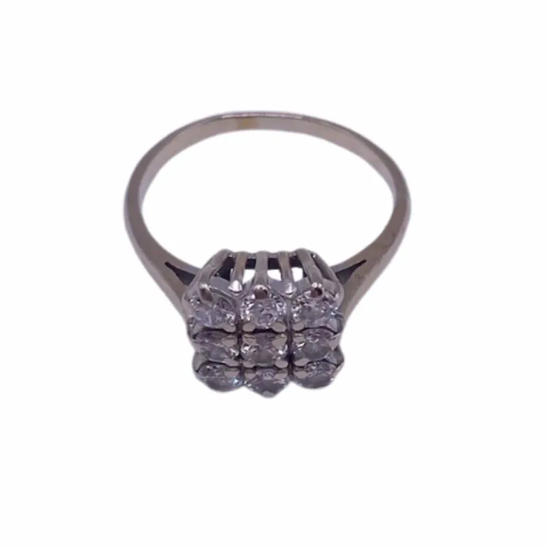 Solitaire pavée or blanc et diamants sold by 58 Facettes