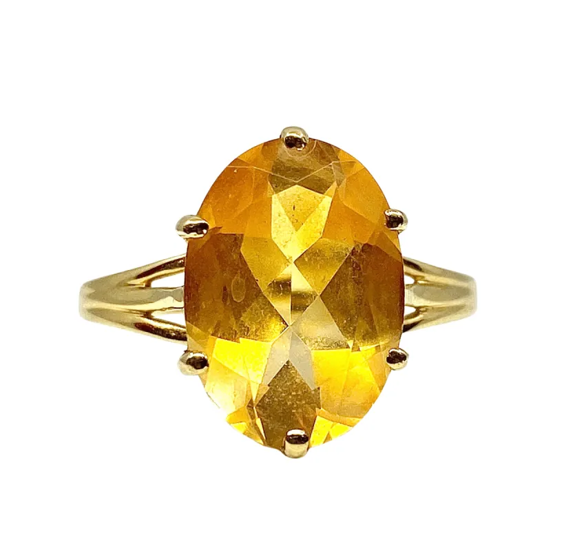 Bague en or jaune et citrine sold by 58 Facettes