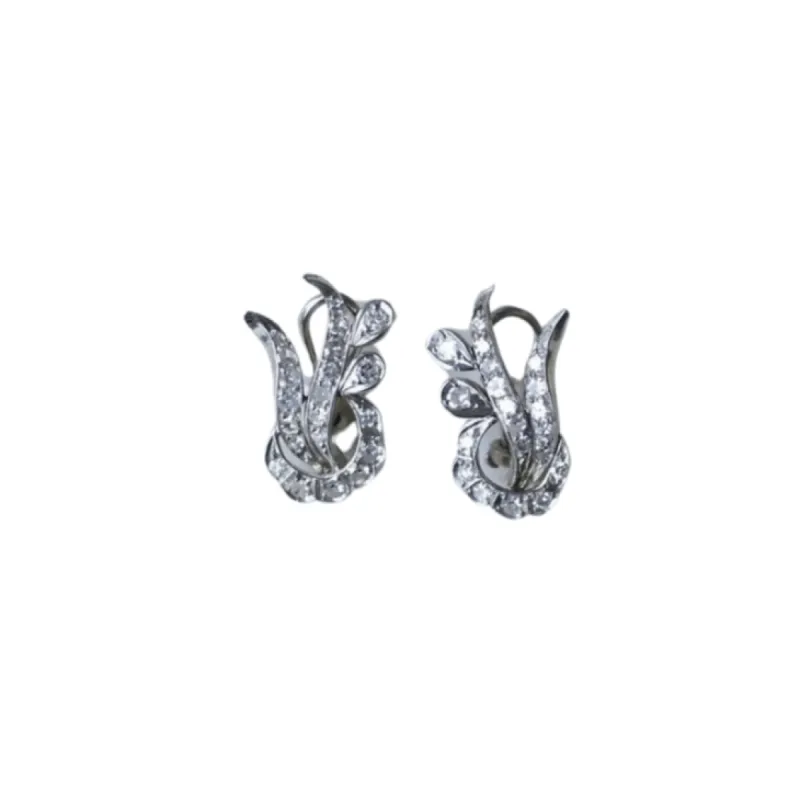 Boucles d'oreilles Retro Or blanc Diamants sold by 58 Facettes